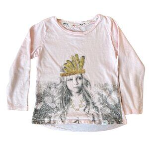 Girls Pink long Sleeve T shirt, size 4-5